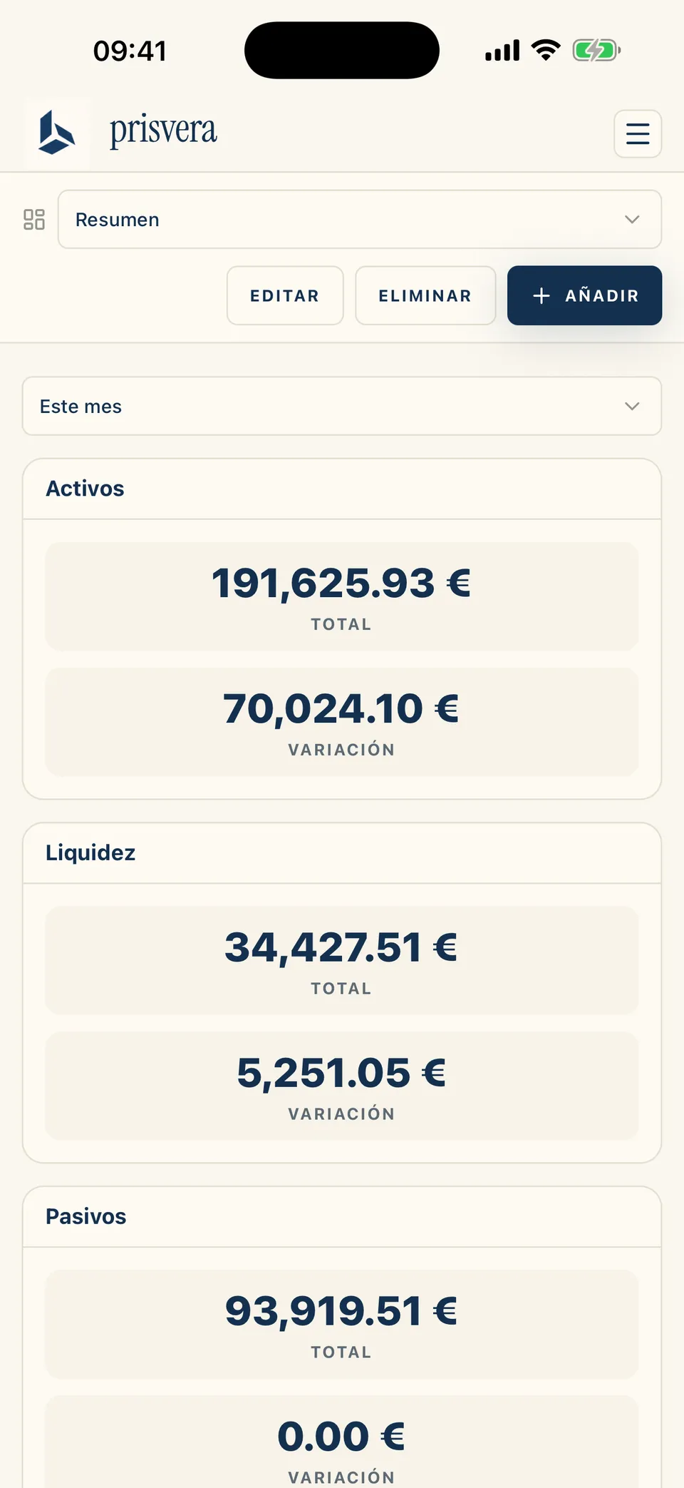 La aplicación móvil de Prisvera mostrando la misma perspectiva en un teléfono.